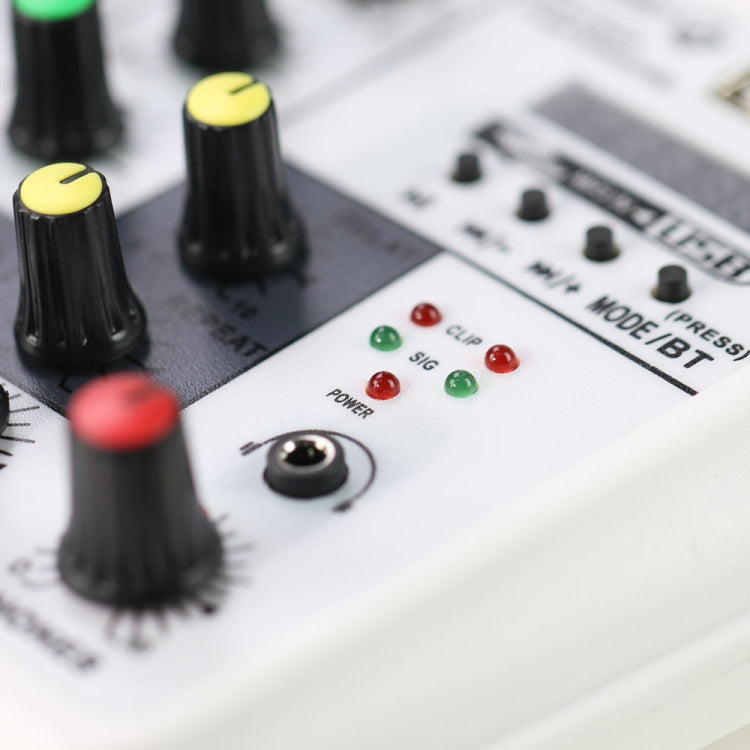 TU04 BT Consola mezcladora de sonido Grabar 48V Phantom Power Monitor AUX Paths Plus Efectos Mezclador de audio de 4 canales con USB