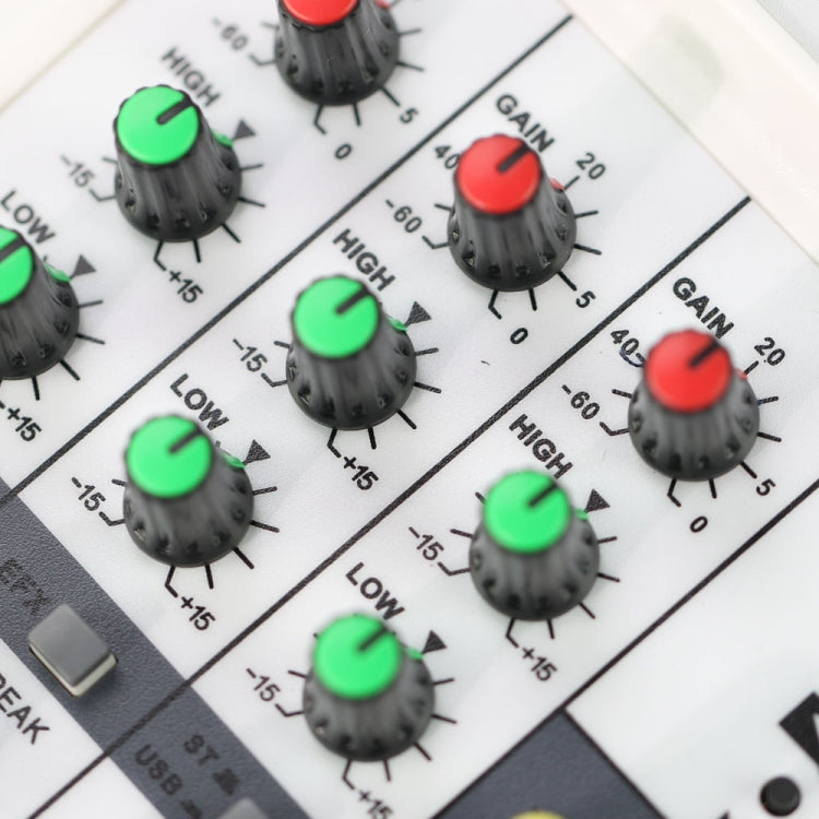 TU04 BT Consola mezcladora de sonido Grabar 48V Phantom Power Monitor AUX Paths Plus Efectos Mezclador de audio de 4 canales con USB