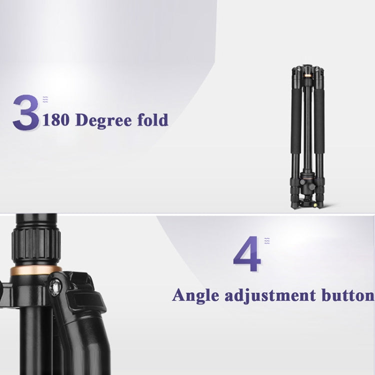Soporte monopié para trípode de aleación de aluminio con patas plegables portátiles de 4 secciones Q222 con cabezales de bola
