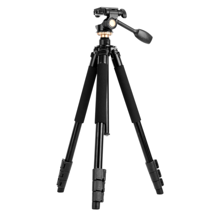 Q338 Patas plegables de 4 secciones Transmisión en vivo Soporte de trípode de aleación de aluminio, Q338With Three-dimensional Head, Q338 With Ball Head