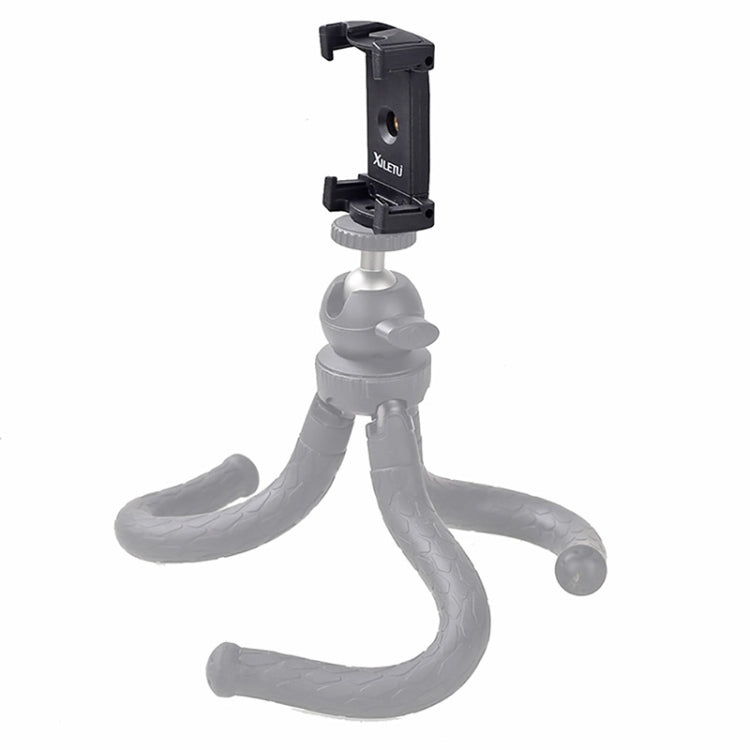 Xiletu Xj-12 Soporte para transmisión en vivo Clip de fijación Abrazadera para teléfono con montaje en trípode con orificios para tornillos de 1/4 de pulgada y base de zapata fría, Xj12