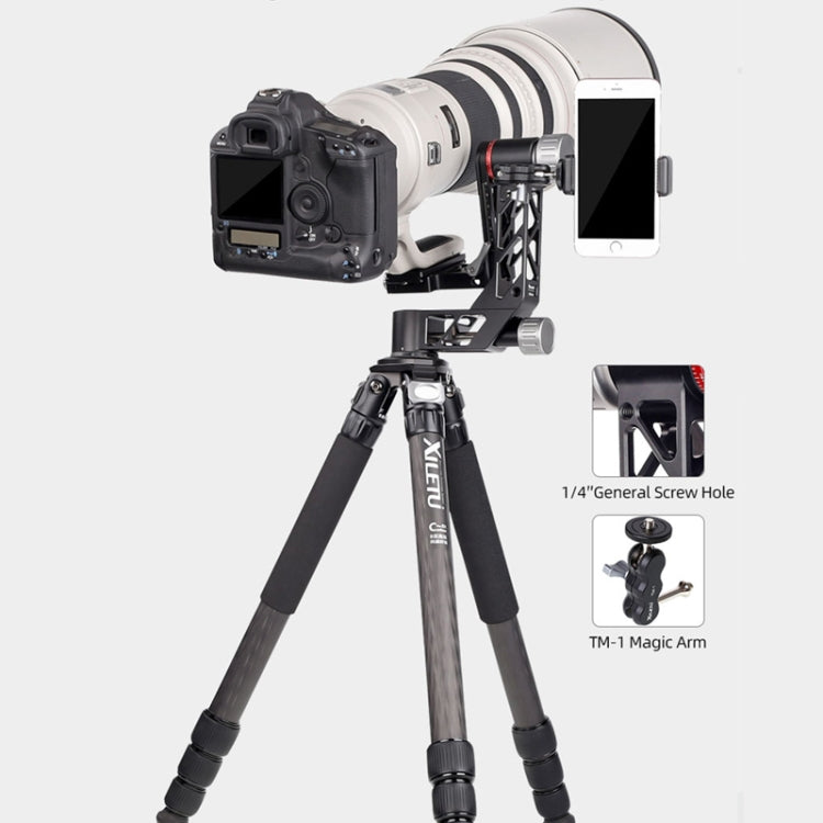 Xiletu Xgh3 Cabeza de trípode de cardán hueco voladizo horizontal con rotación de 360 grados, Xgh3