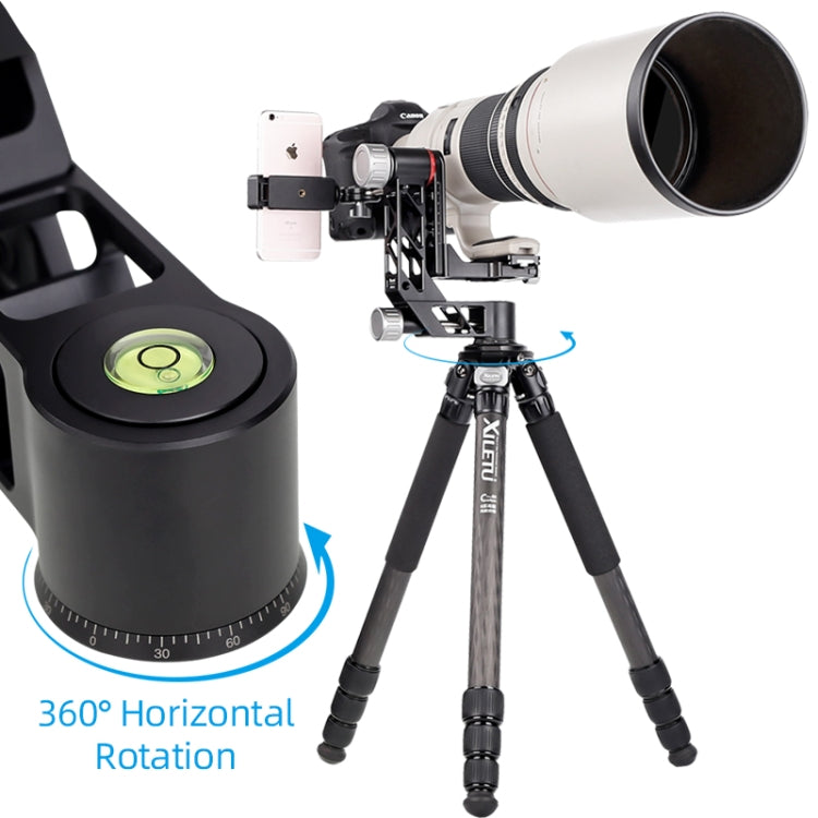 Xiletu Xgh3 Cabeza de trípode de cardán hueco voladizo horizontal con rotación de 360 grados, Xgh3