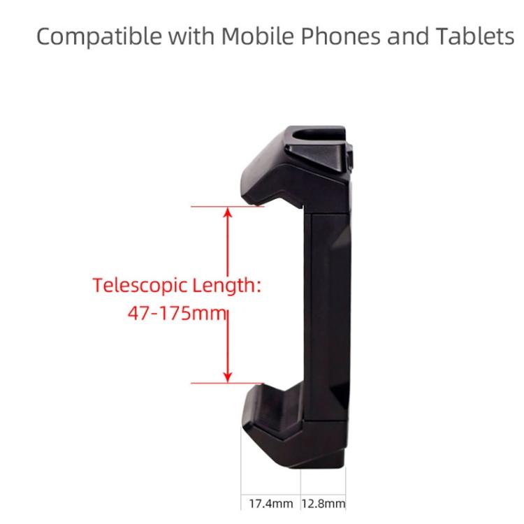 Xiletu Xj-13 Transmisión en vivoAbrazadera para teléfono con montaje en trípode con orificios para tornillos de 1/4 de pulgada y base de zapata fría, Phone Clamp