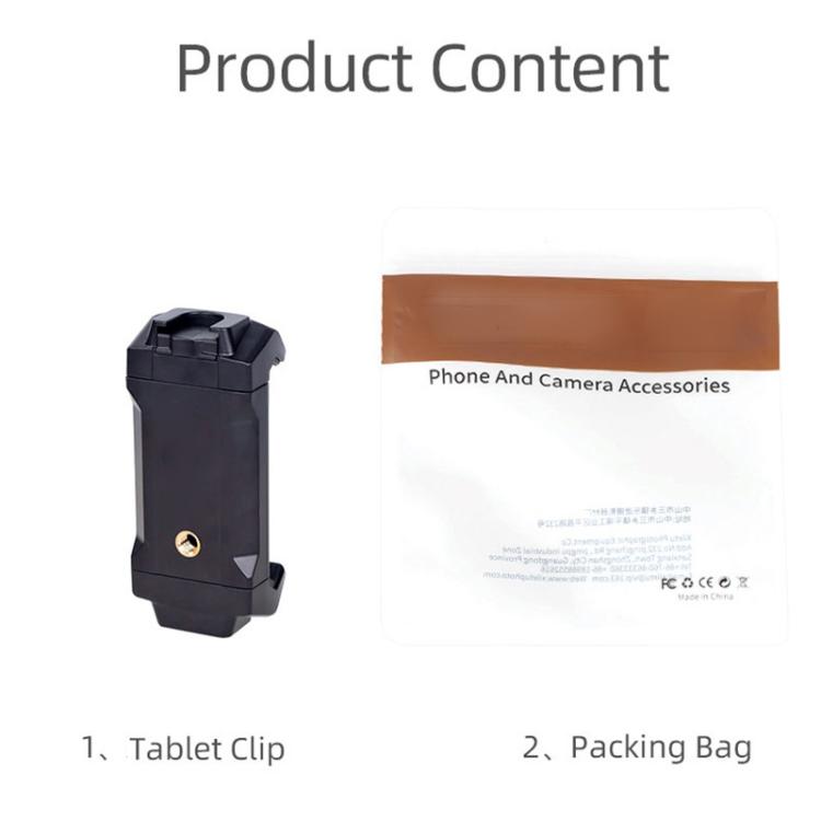Xiletu Xj-13 Transmisión en vivoAbrazadera para teléfono con montaje en trípode con orificios para tornillos de 1/4 de pulgada y base de zapata fría, Phone Clamp