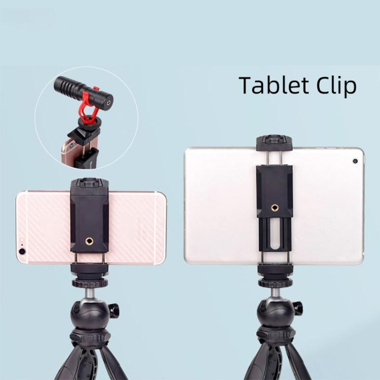 Xiletu Xj-13 Transmisión en vivoAbrazadera para teléfono con montaje en trípode con orificios para tornillos de 1/4 de pulgada y base de zapata fría, Phone Clamp