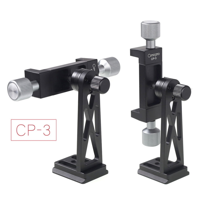 Soporte en vivo para teléfono móvil con clip de fijación de trípode totalmente metálico giratorio CP-3 para teléfonos de 4,5 a 7,3 pulgadas