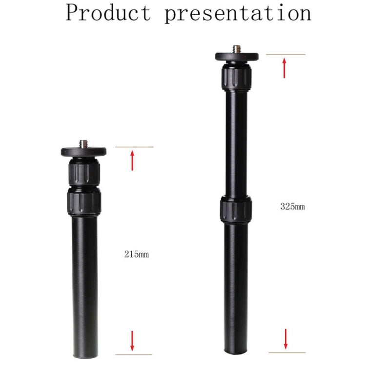 Xiletu XM263A Varilla de extensión monopié de montaje en trípode ajustable de mano de metal de aluminio