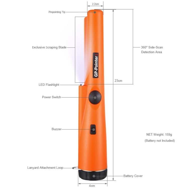 Detector de metales Detector de oro Puntero Localización, Goint S Black, Goint S Green, Goint S Orange