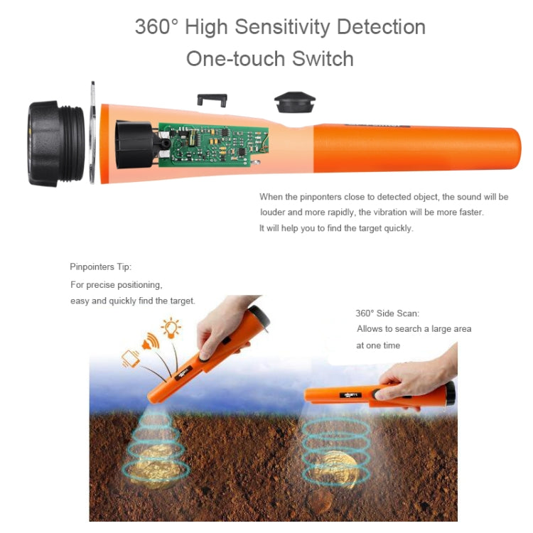 Detector de metales Detector de oro Puntero Localización, Goint S Black, Goint S Green, Goint S Orange