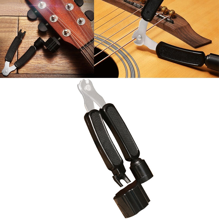 Juego de Herramientas para cambiar cuerdas de guitarra, recortador de cuerdas, bobinado de cuerdas, abrazadera tres en uno, accesorios para guitarra