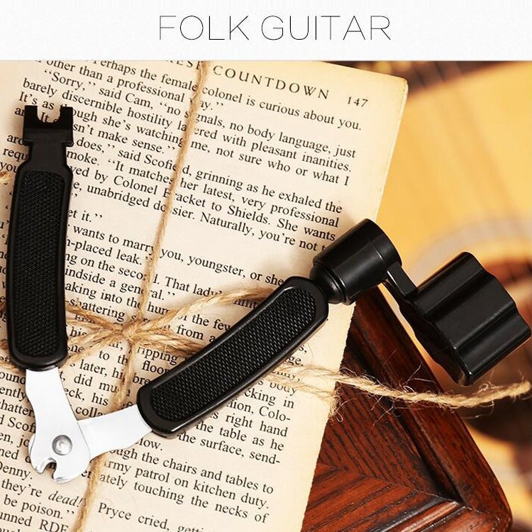 Juego de Herramientas para cambiar cuerdas de guitarra, recortador de cuerdas, bobinado de cuerdas, abrazadera tres en uno, accesorios para guitarra