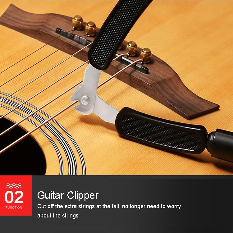 Juego de Herramientas para cambiar cuerdas de guitarra, recortador de cuerdas, bobinado de cuerdas, abrazadera tres en uno, accesorios para guitarra