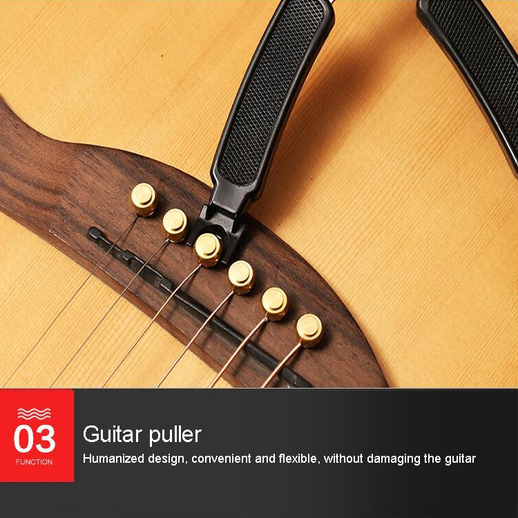 Juego de Herramientas para cambiar cuerdas de guitarra, recortador de cuerdas, bobinado de cuerdas, abrazadera tres en uno, accesorios para guitarra