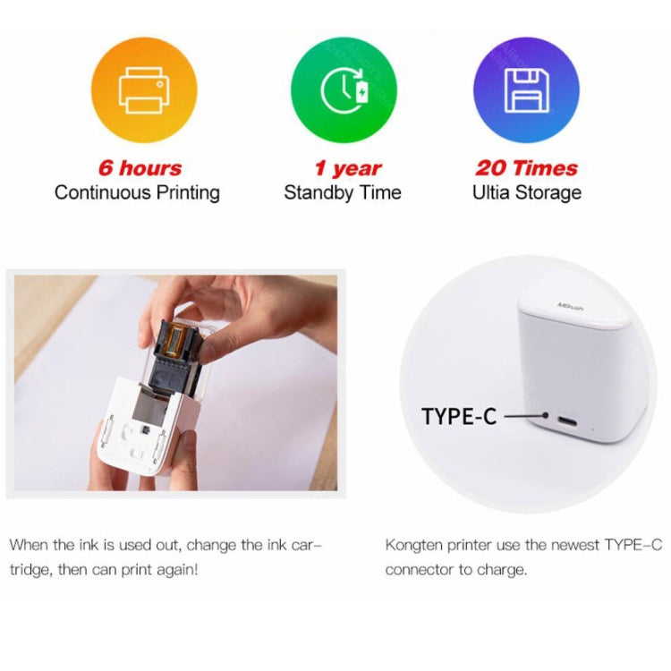 Impresora de mano Mbrush, impresora de inyección de tinta portátil a todo color con contenido personalizado, con cartuchos de tinta, Mbrush