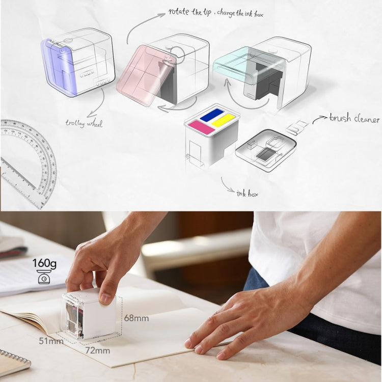 Impresora de mano Mbrush, impresora de inyección de tinta portátil a todo color con contenido personalizado, con cartuchos de tinta, Mbrush