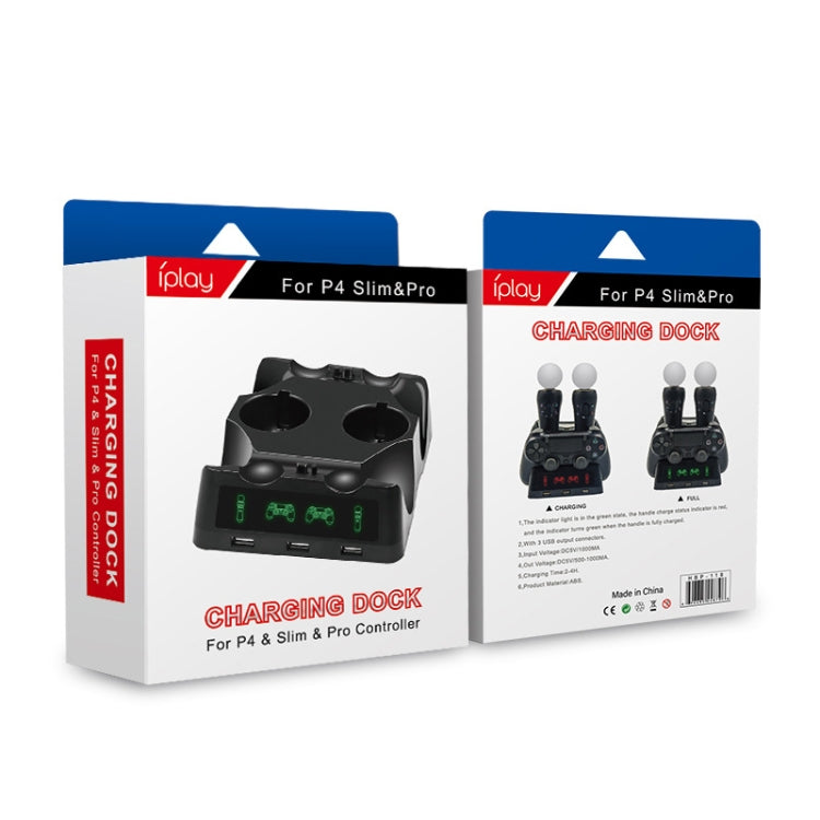 Cargador para mando iPlay, Base de carga multifuncional para PS4 VR/PS VR/PS Move, For PS4 VR/PS VR/PS Move