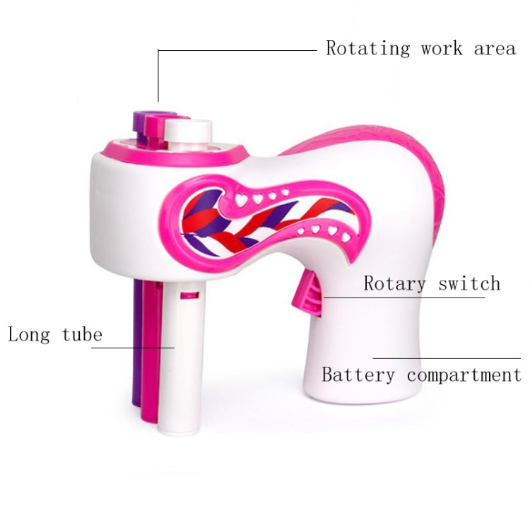 Máquina de trenza de cabello de tres hebras de juguete eléctrico con lazo para el cabello para niños, Three-Strand Hair Braid Machine