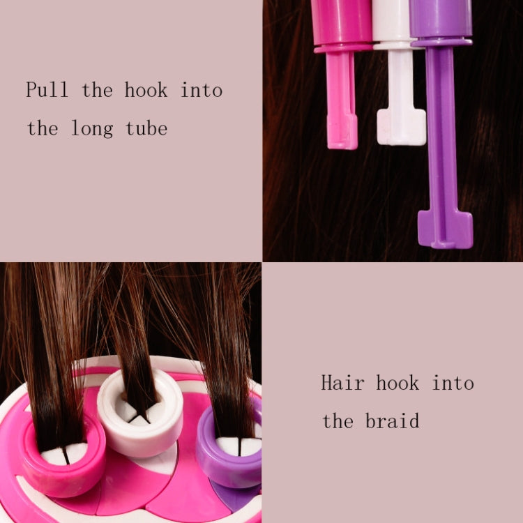 Máquina de trenza de cabello de tres hebras de juguete eléctrico con lazo para el cabello para niños, Three-Strand Hair Braid Machine