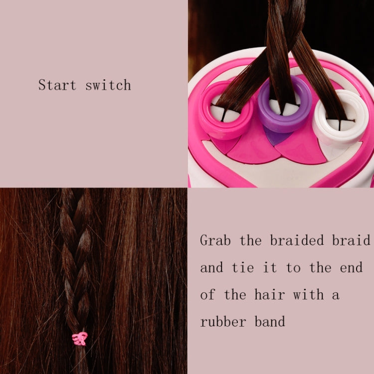 Máquina de trenza de cabello de tres hebras de juguete eléctrico con lazo para el cabello para niños, Three-Strand Hair Braid Machine