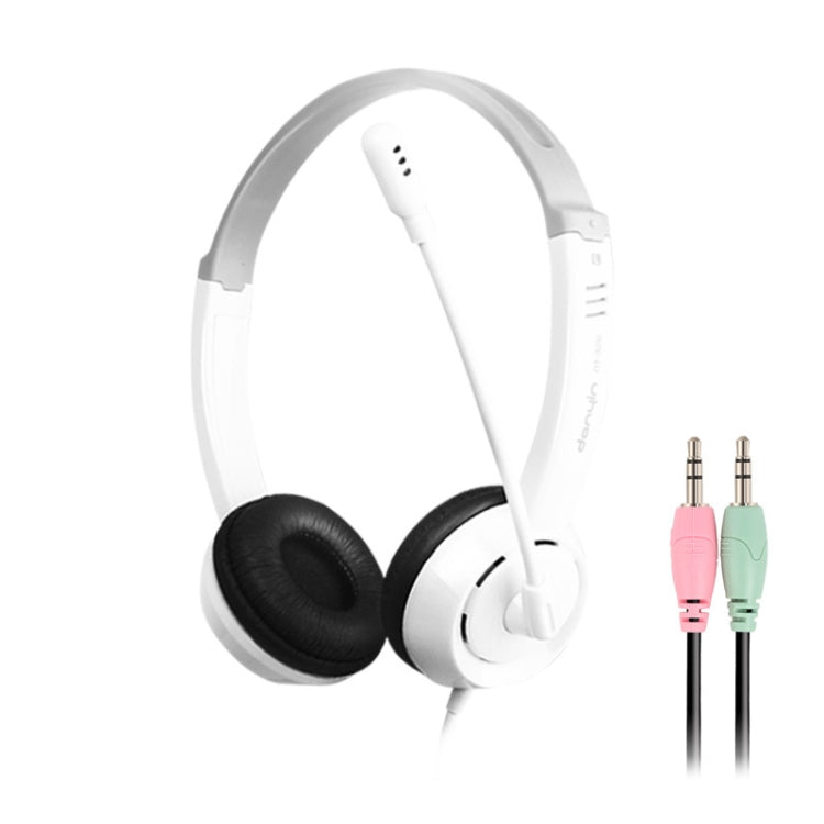 DANYIN DT326 Computadora de escritorio montada en la cabeza Auriculares con cable de aprendizaje para niños con micrófono, Longitud del cable: 1,8 m, DT326 3.5mm Two-hole White, DT326 3.5mm Two-hole Black, DT326 Single Hole Four-level White            ...