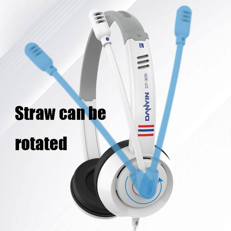 DANYIN DT326 Computadora de escritorio montada en la cabeza Auriculares con cable de aprendizaje para niños con micrófono, Longitud del cable: 1,8 m, DT326 3.5mm Two-hole White, DT326 3.5mm Two-hole Black, DT326 Single Hole Four-level White            ...