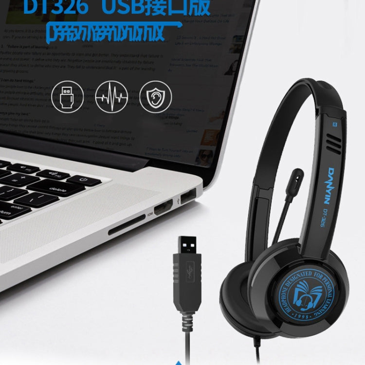 DANYIN DT326 Computadora de escritorio montada en la cabeza Auriculares con cable de aprendizaje para niños con micrófono, Longitud del cable: 1,8 m, DT326 3.5mm Two-hole White, DT326 3.5mm Two-hole Black, DT326 Single Hole Four-level White            ...