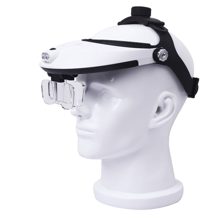 Lupa para lectura y reparación de personas mayores con lupa HD montada en la cabeza con 2 lámparas LED, 81001-H