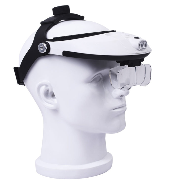 Lupa para lectura y reparación de personas mayores con lupa HD montada en la cabeza con 2 lámparas LED, 81001-H