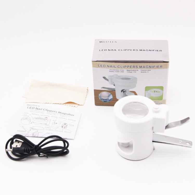 Desmontable con luz LED HD 3,5 veces viejo cortaúñas lupa