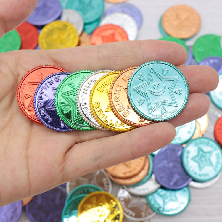 100 unids/bolsa moneda de oro pirata moneda de la suerte de siete colores accesorios de juego de Navidad, 100 PCS / Bag Seven Color Lucky Coin