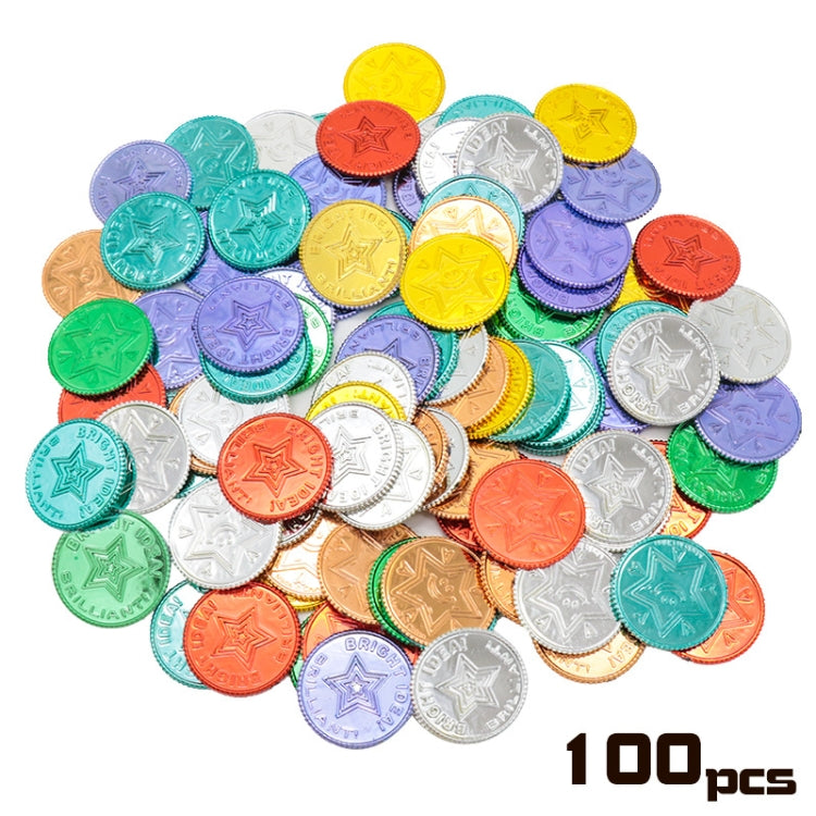 100 unids/bolsa moneda de oro pirata moneda de la suerte de siete colores accesorios de juego de Navidad, 100 PCS / Bag Seven Color Lucky Coin