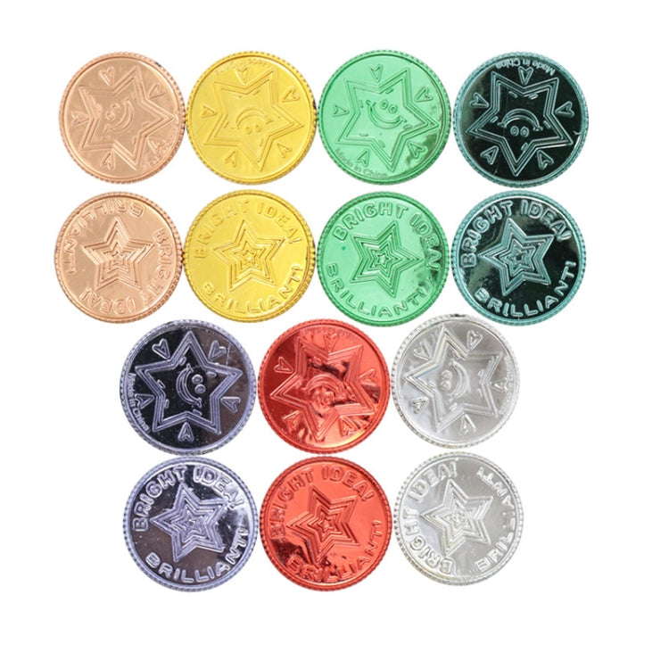 100 unids/bolsa moneda de oro pirata moneda de la suerte de siete colores accesorios de juego de Navidad, 100 PCS / Bag Seven Color Lucky Coin