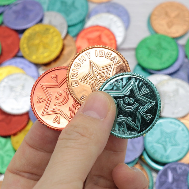 100 unids/bolsa moneda de oro pirata moneda de la suerte de siete colores accesorios de juego de Navidad, 100 PCS / Bag Seven Color Lucky Coin