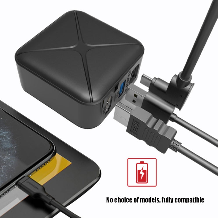Base de adaptador de CA de carga y proyección multifunción compatible con Android/PC/Lite para interruptor, Black+US Plug, Black+EU Plug, Black+UK Plug