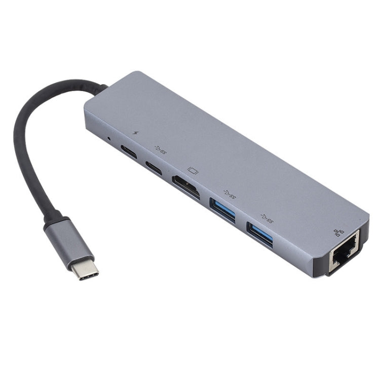 Estación de acoplamiento 6 en 1 USB3.1 tipo C a HDMI+RJ45 para la estación de acoplamiento Nintendo tipo C, 6 in 1