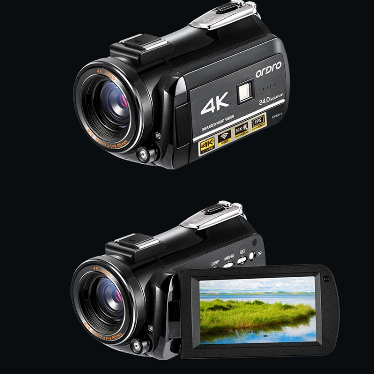 ORDRO AC3 Pantalla IPS de 3,1 pulgadas 4K Full HD 13MP Visión nocturna WiFi Videocámara en vivo Cámara digital DV, Standard, Standard + Microphone, Standard + Microphone +Handheld Stand, Standard+ Microphone +Fill Light