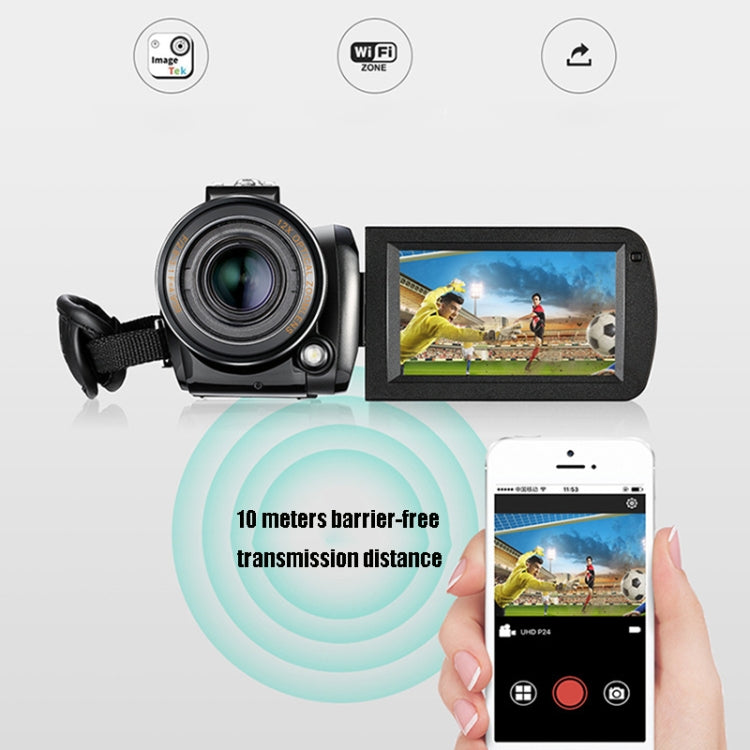 ORDRO AC5 4K HD Visión nocturna WiFi 12X Zoom óptico Video digital Cámara DV Videocámara, Standard, Standard + Microphone, Standard + Microphone + Handheld Stand, Standard+  Microphone + Fill Light