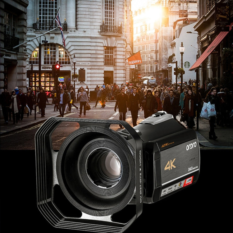 ORDRO AC5 4K HD Visión nocturna WiFi 12X Zoom óptico Video digital Cámara DV Videocámara, Standard, Standard + Microphone, Standard + Microphone + Handheld Stand, Standard+  Microphone + Fill Light