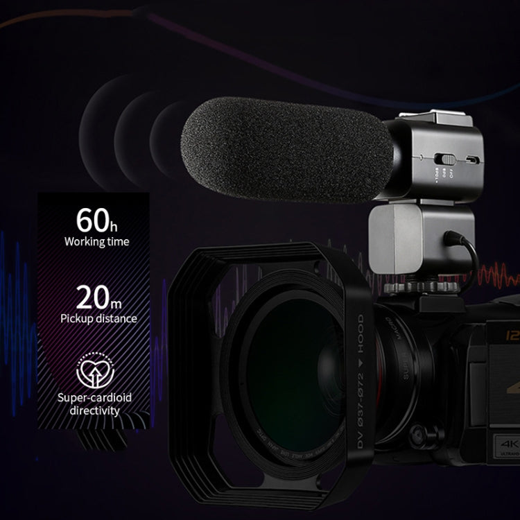 ORDRO AC5 4K HD Visión nocturna WiFi 12X Zoom óptico Video digital Cámara DV Videocámara, Standard, Standard + Microphone, Standard + Microphone + Handheld Stand, Standard+  Microphone + Fill Light