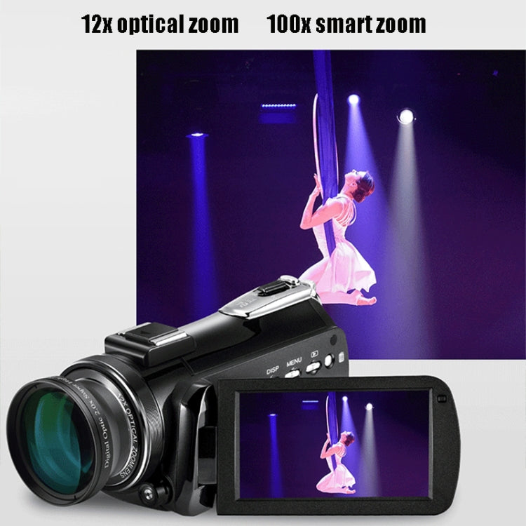 ORDRO AC5 4K HD Visión nocturna WiFi 12X Zoom óptico Video digital Cámara DV Videocámara, Standard, Standard + Microphone, Standard + Microphone + Handheld Stand, Standard+  Microphone + Fill Light