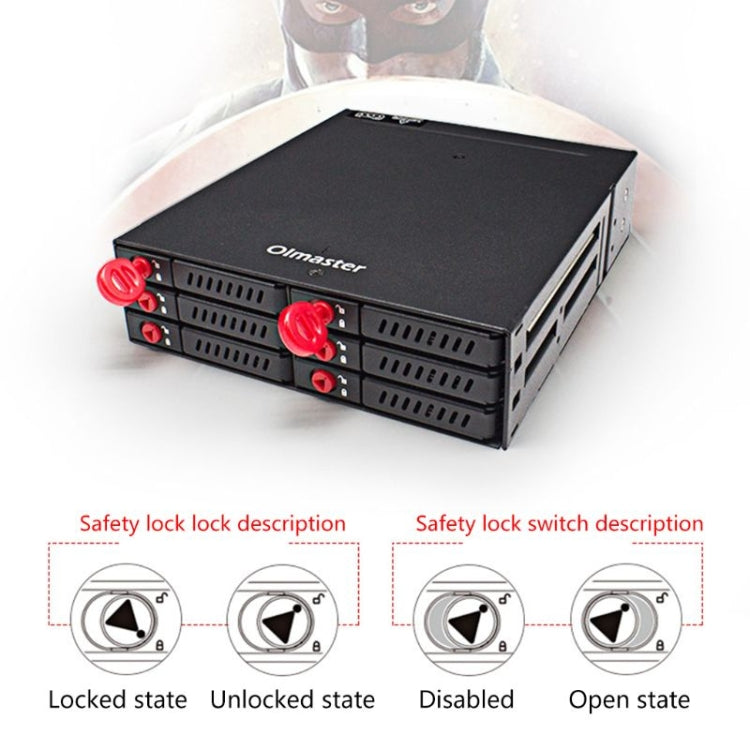 Caja de disco duro con unidad óptica de seis bahías OImaster MR-6601, MR-6601