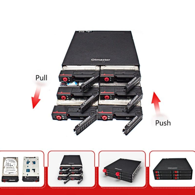 Caja de disco duro con unidad óptica de seis bahías OImaster MR-6601, MR-6601