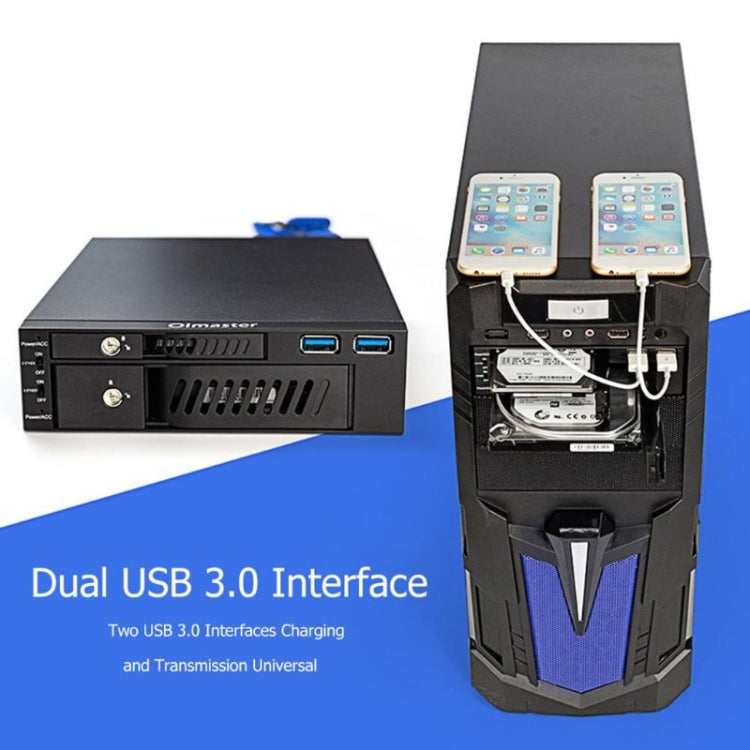 Oimaster MR-6203 Unidad óptica de doble bahía Caja de disco duro Soporte para disco duro, MR-6203