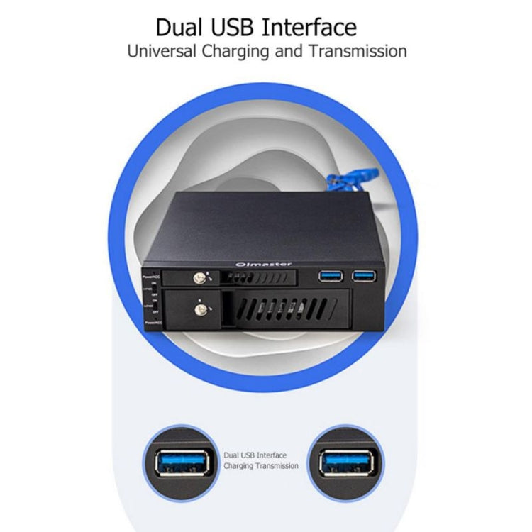 Oimaster MR-6203 Unidad óptica de doble bahía Caja de disco duro Soporte para disco duro, MR-6203