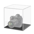 Caja de acrílico transparente para encimera de vitrina de plexiglás con cubierta de exhibición de cámara, Large 24x24x24cm, Small 10x10x10cm