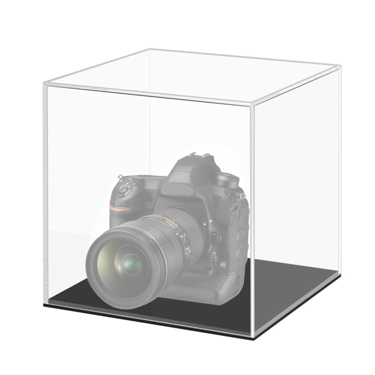 Caja de acrílico transparente para encimera de vitrina de plexiglás con cubierta de exhibición de cámara, Large 24x24x24cm, Small 10x10x10cm