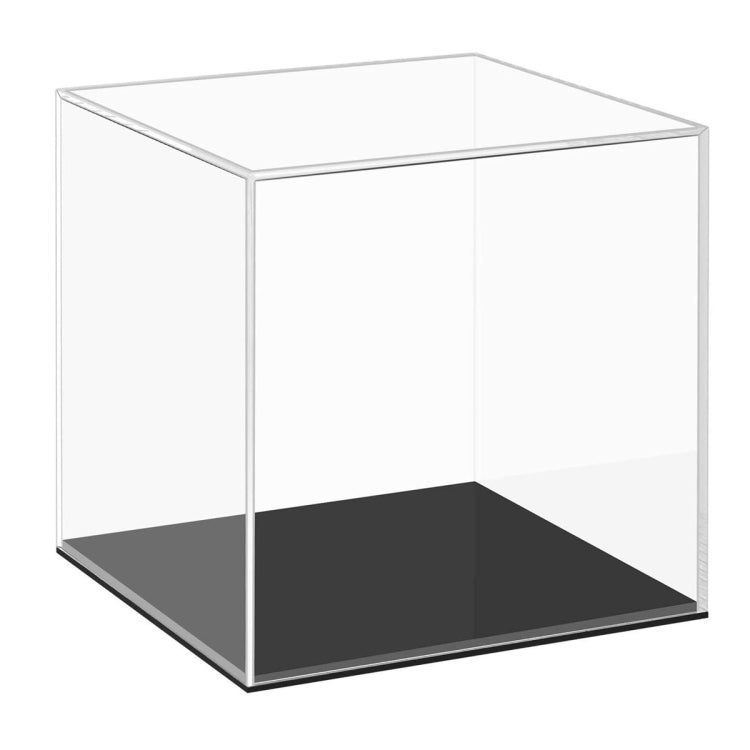 Caja de acrílico transparente para encimera de vitrina de plexiglás con cubierta de exhibición de cámara, Large 24x24x24cm, Small 10x10x10cm