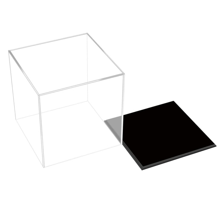Caja de acrílico transparente para encimera de vitrina de plexiglás con cubierta de exhibición de cámara, Large 24x24x24cm, Small 10x10x10cm