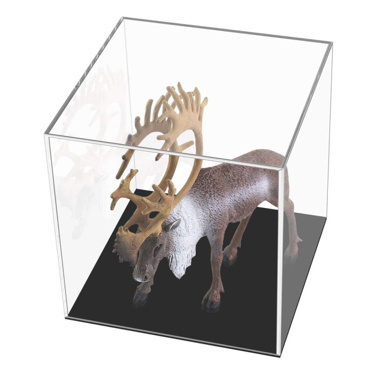 Caja de acrílico transparente para encimera de vitrina de plexiglás con cubierta de exhibición de cámara, Large 24x24x24cm, Small 10x10x10cm